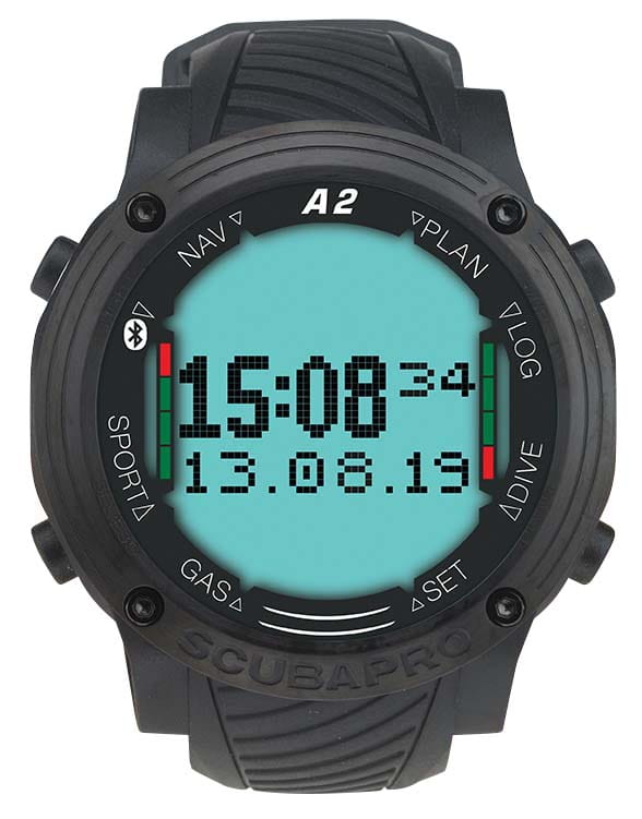 A2-front_Watch-Screen_2_backLit Scubapro Aladin A2 Tauchcomputer mit Sender
