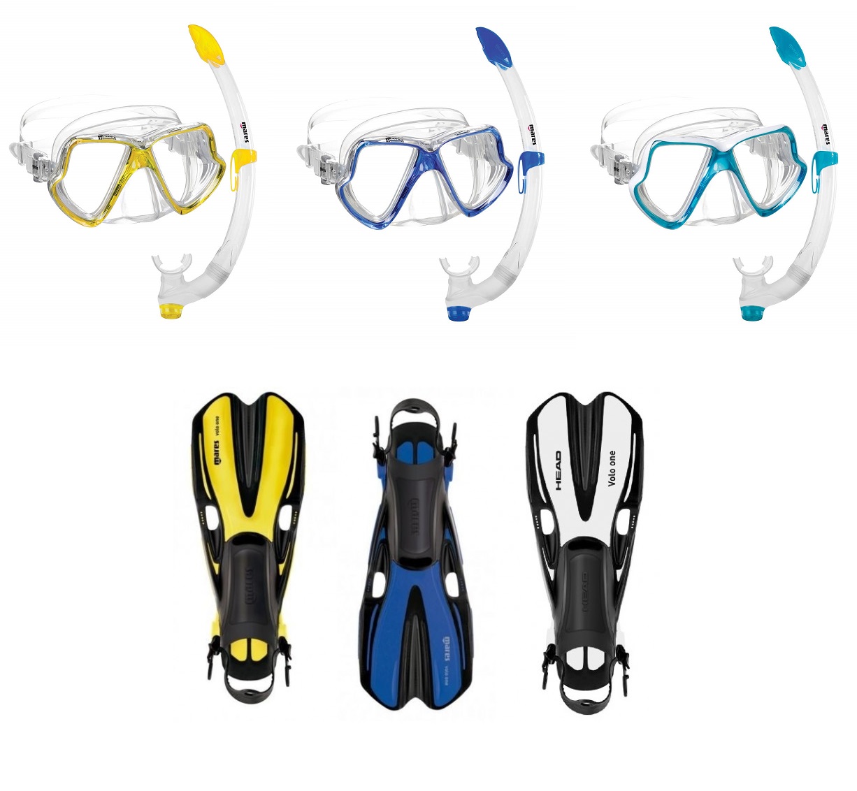Mares Wahoo Schnorchelset mit Volo One Schnorchelflossen Mares Wahoo Schnorchelset mit Volo One Schnorchelflossen
