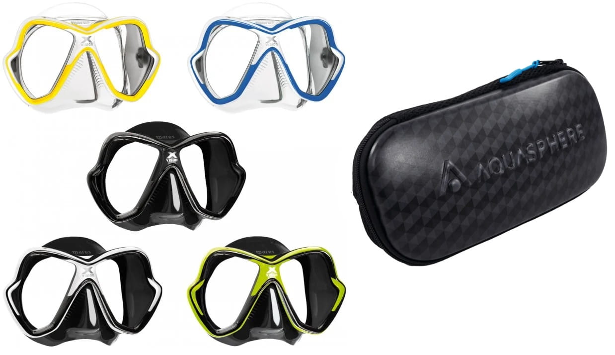 Mares_X-Vision_Tauchermaske_mit_Aquasphere_Maskentasche Mares X-Vision Tauchmaske mit Maskentasche