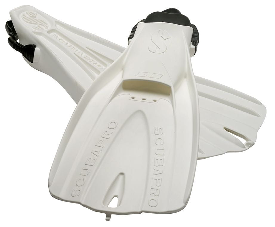 scubapro_go_flosse_weiss_paar Scubapro Go Travel Schnorchel - Urlaubsflossen