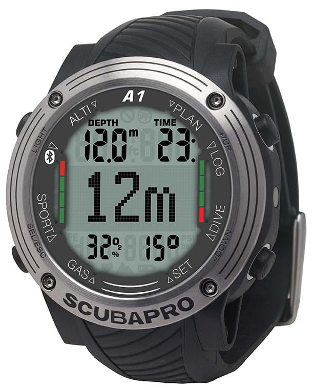A1-left-_CurrentDepth_Metric Scubapro A1 Tauchcomputer