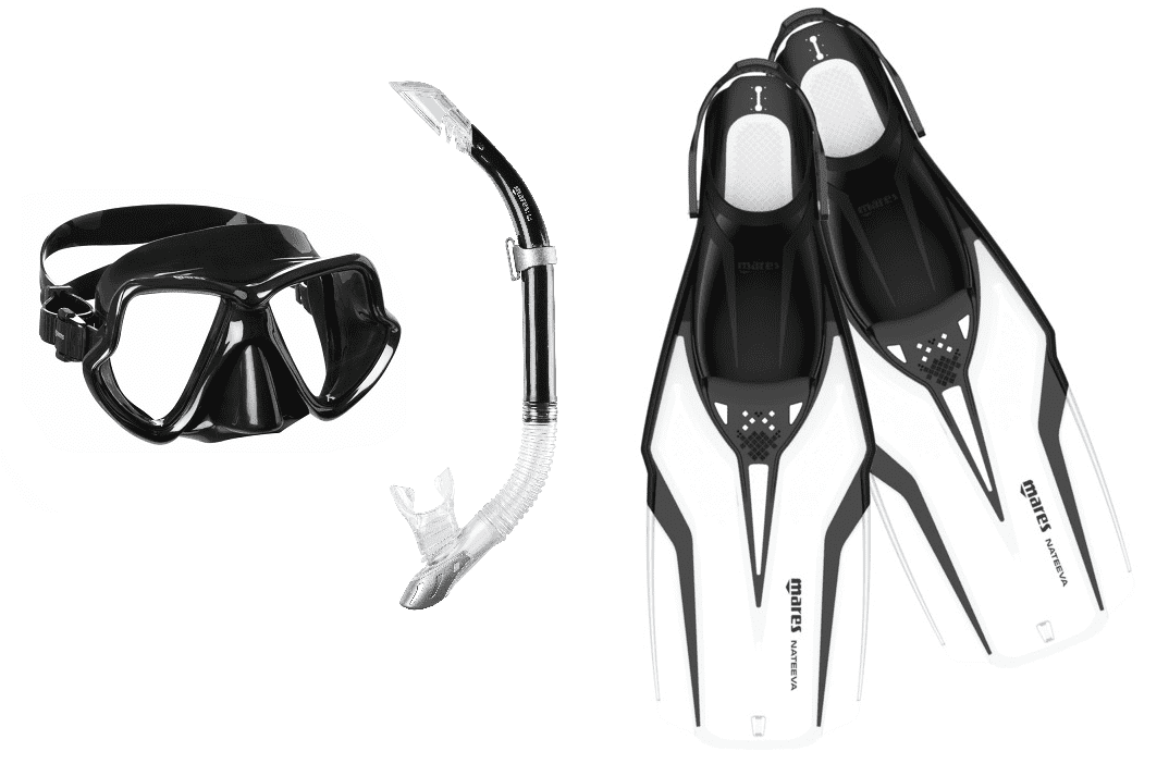 Mares_Wahoo_Sailor_Nateeva_Set_weiss Mares Wahoo Nateeva Schnorchelset