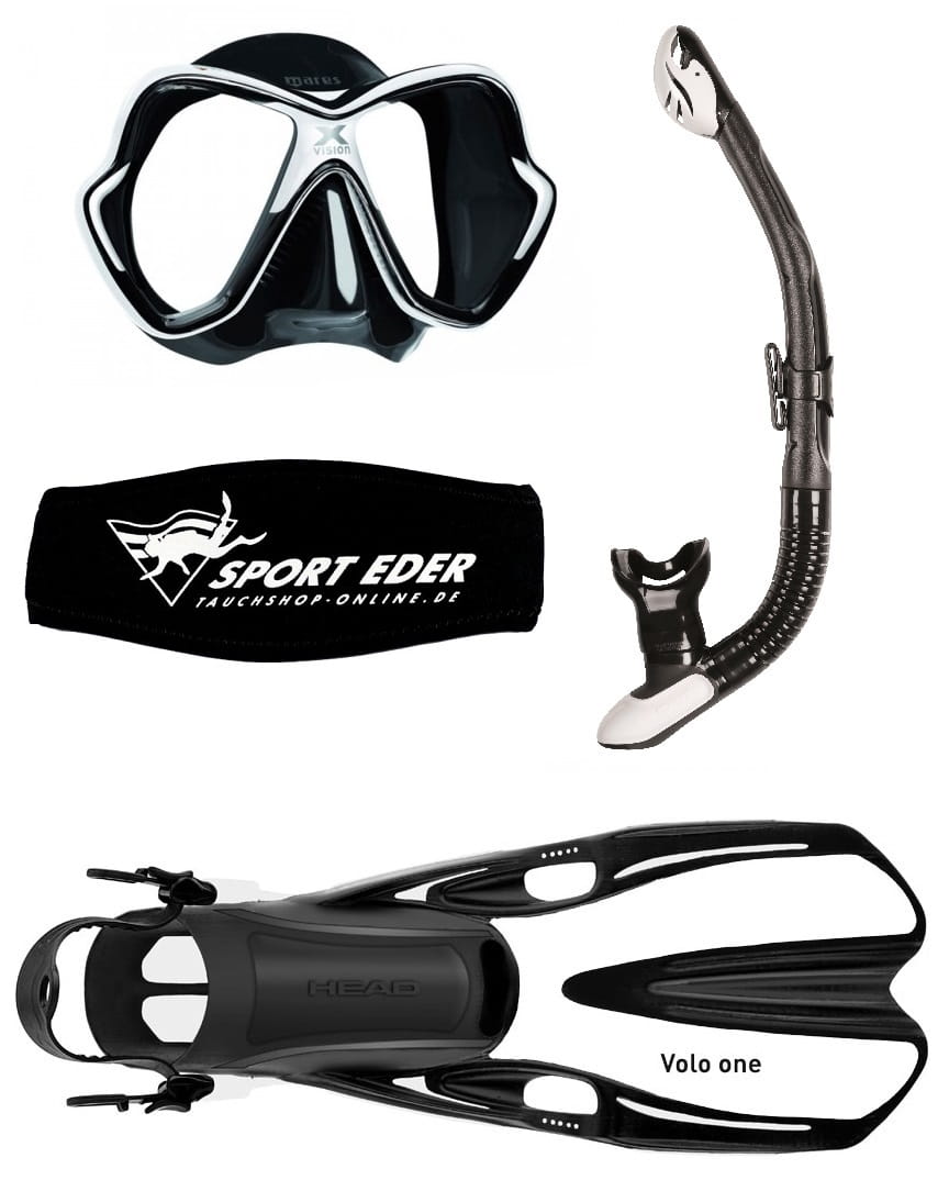 mares_x-vision_schwarz_weiss_sport_eder_set Mares X-Vision Schwarz/Weiss Schnorchelset