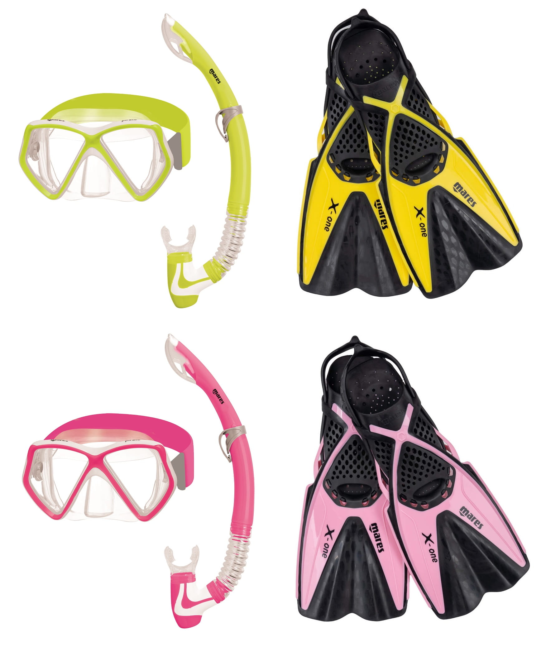 Mares_Pirate_Neon_gelblXYefNMfjMSLA Mares Pirate Neon X-One Jr. Schnorchelset