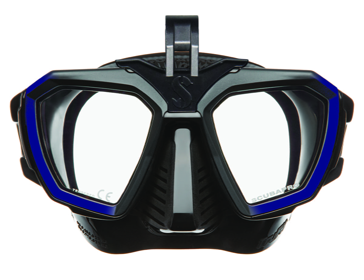 D-Mask_blublk_HUD-mount_clip Scubapro D-Maske Tauchmaske